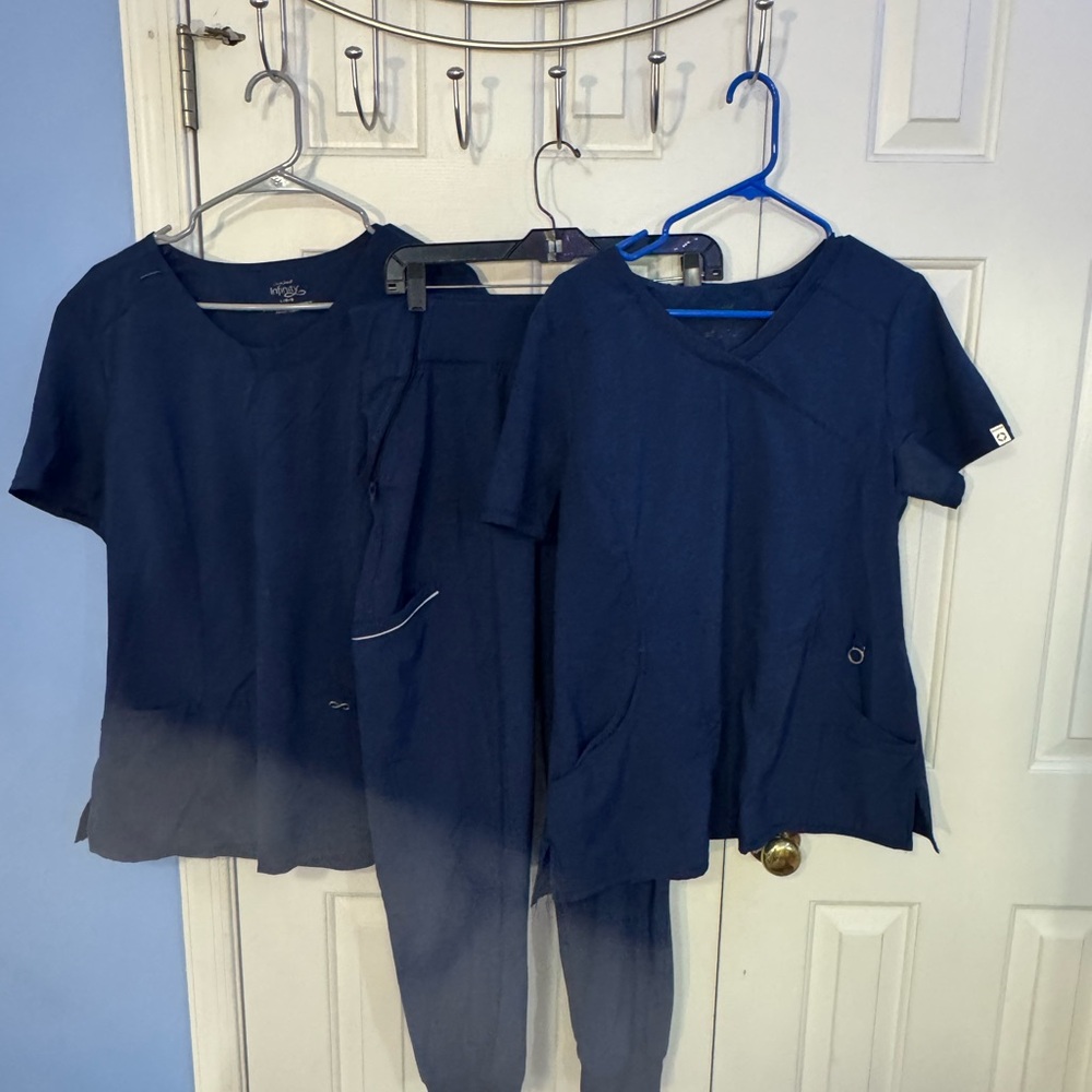 Cherokee infinity navy scrub set